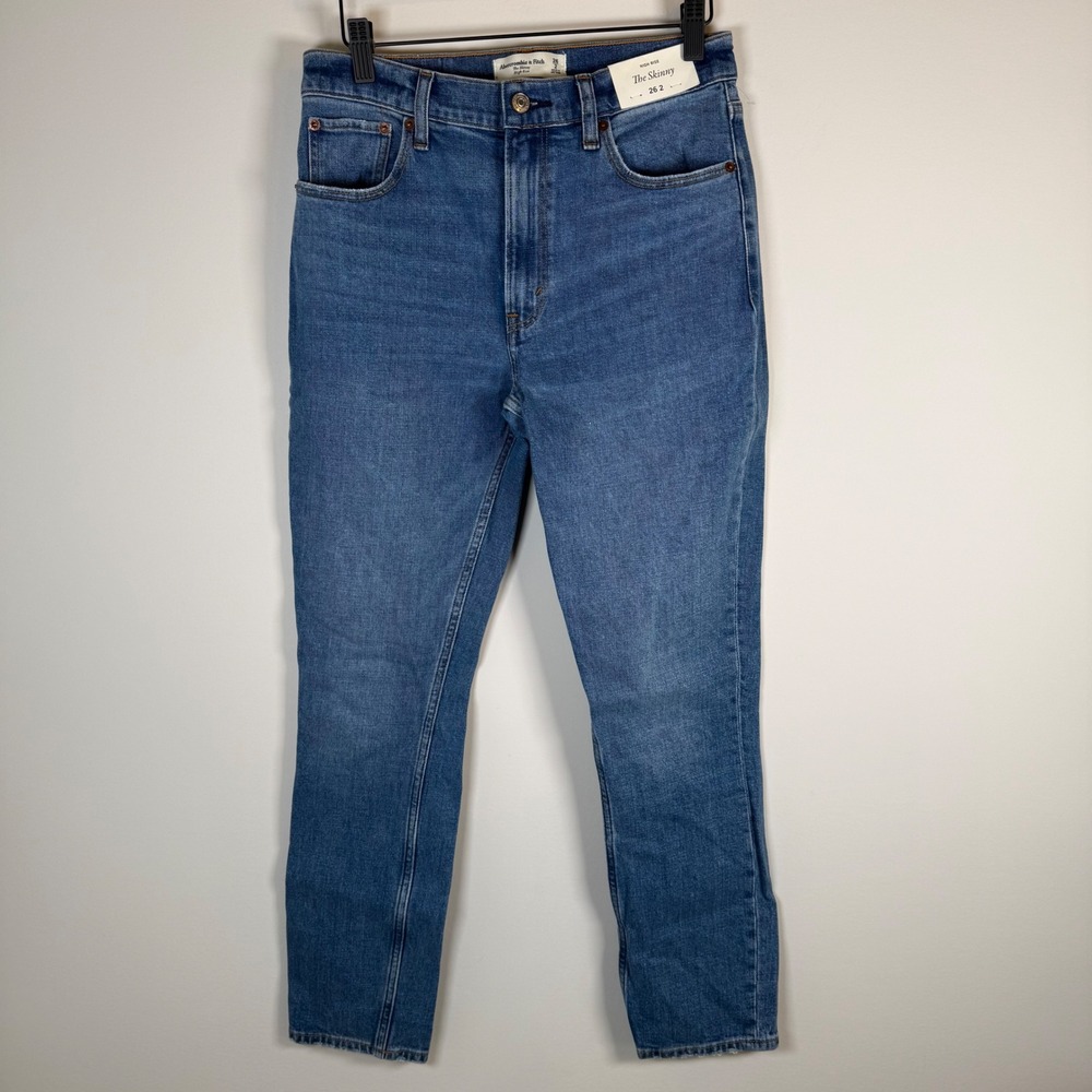 NEW‎ Abercrombie & Fitch The Skinny High Rise Jeans Size 26 2 Denim Pants NWT